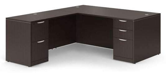 66in x 77in Double Pedestal L-Shaped Desk