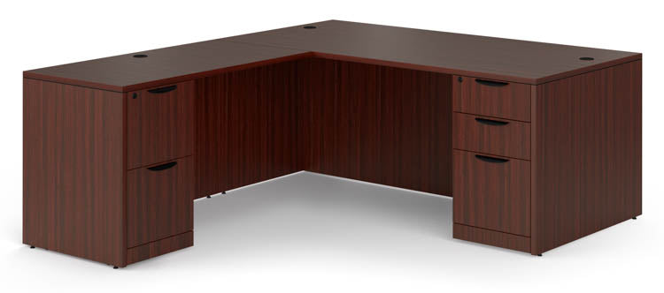 72in x 72in Double Pedestal L-Shaped Desk