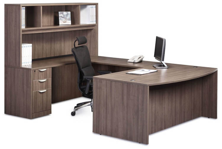 U Shaped Desk with Hutch