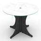 36in Round Conference Table with White Glass Top